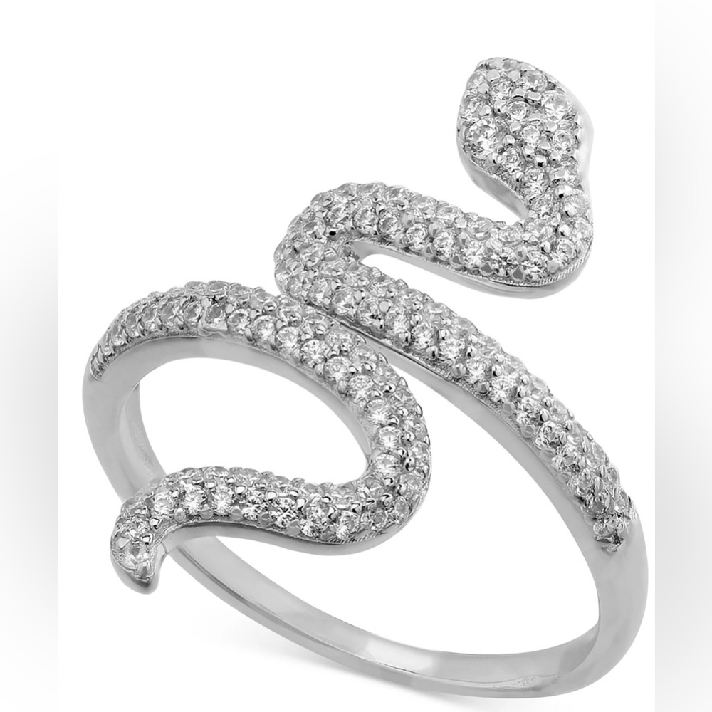 Giani Bernini Sterling Silver Cubic Zirconia Snake Ring Size 8